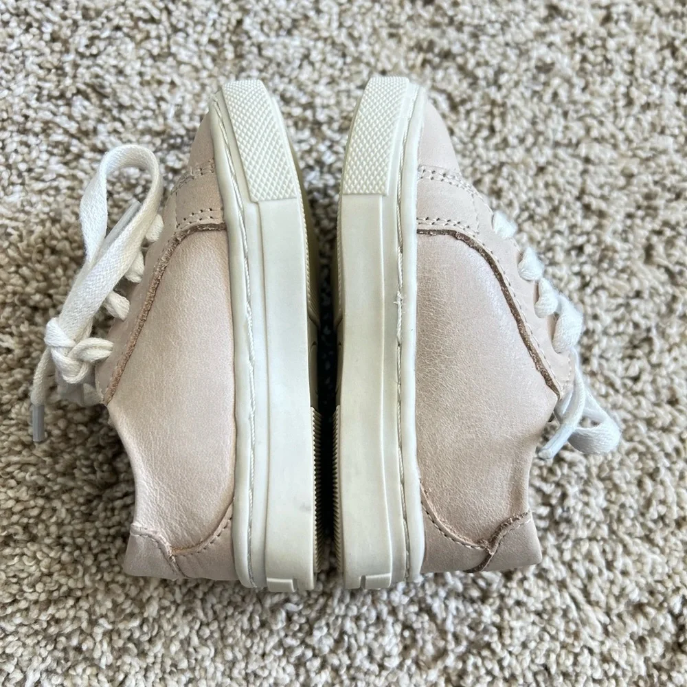 Piper Finn Kids Leather Sneakers Champagne Pink Lace Up Low Top‎ Shoes Size 3